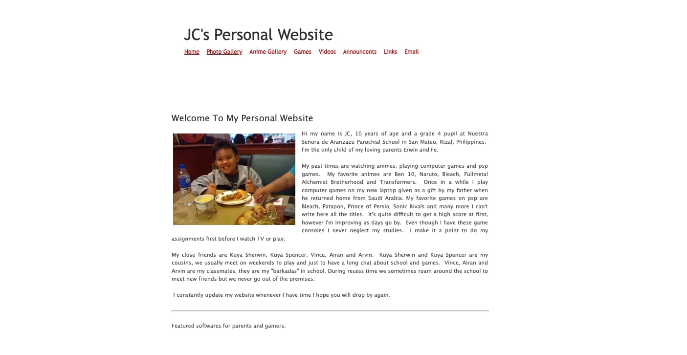 First personal website