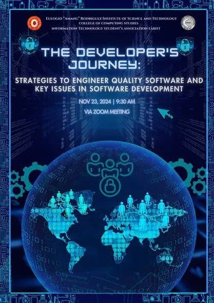 The Developer's Journey event poster from Eulogio Amang Rodriguez Institute of Science and Technology
